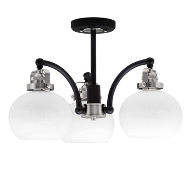 Easton Light 17.25 Inch Wide White Muslin Glass Semi Flush Mount by Toltec - 1947-MBBN-212