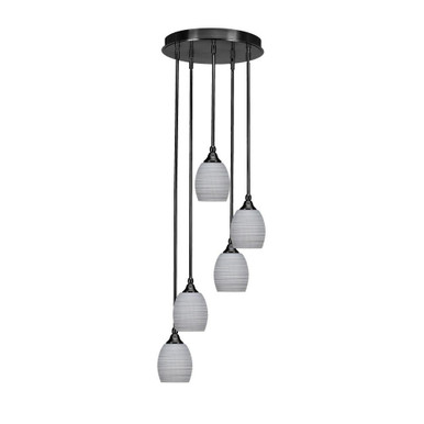 Empire 5 Light Matrix Glass Medium Pendant by Toltec - 2145-MB-4022