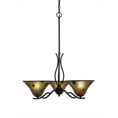 Revo 3 Light Medium Transitional Chandelier by Toltec - 243-DG-703