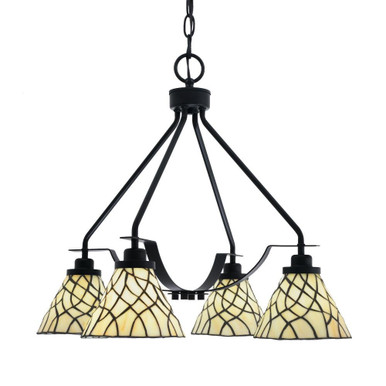Odyssey 4 Light Medium Transitional Chandelier by Toltec - 2604-MB-9115