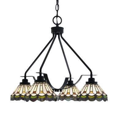 Odyssey 4 Down Light Small Chandelier by Toltec - 2604-MB-9395