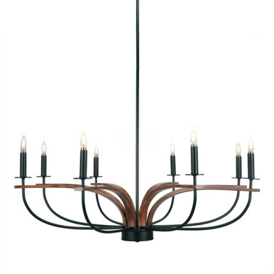 Monterey 8 Light Uplight Chandelier 13.25 x 36 Inches Wide by Toltec - 2908-MBWG