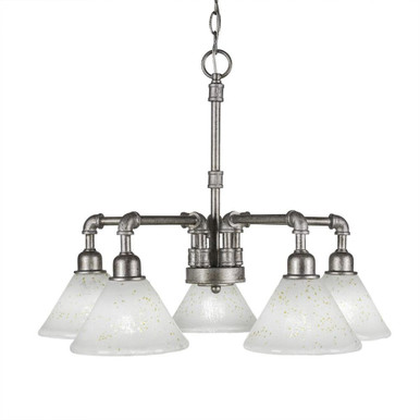 Vintage 5 Light Chandelier 19 Inches Tall and 23.25 Inches Wide by Toltec  - 285-AS-7145