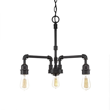 Vintage 3 Light Chandelier 18 Inches Tall and 17.5 Inches Wide by Toltec  - 283-DG-AT18