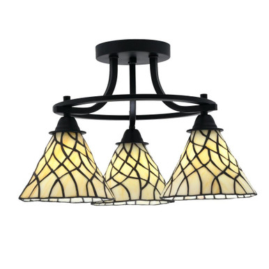 Paramount 3 Light 17.25 Inch Wide Semi Flush Mount by Toltec 3417-MB-9115