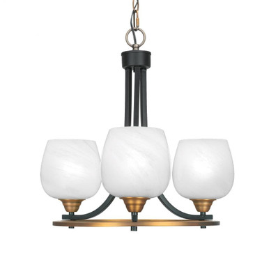 Paramount 3 Light Chandelier by Toltec - 3403-MBBR-4811