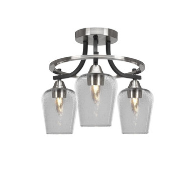 Paramount 3 Light 15 Inch Wide Semi Flush Mount by Toltec 3417-MBBN-210