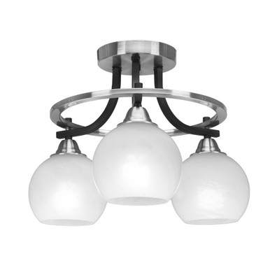 Paramount 3 Light 16 Inch Wide Semi Flush Mount by Toltec 3417-MBBN-4101