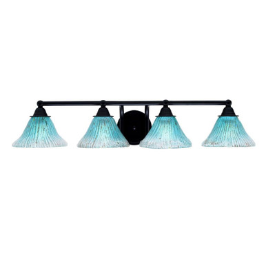 Paramount 4 Light Crystal Glass Vanity Light 32.25 In Length by Toltec - 3424-MB-458