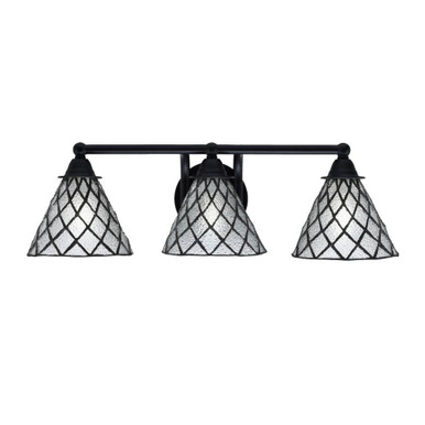 Paramount 3 Light Diamond Ice Art Glass Vanity Light by Toltec - 3423-MB-9185