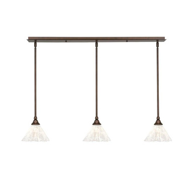 Any 3 Light Small Linear Pendant 7 Inch Wide by Toltec - 36-BRZ-7195
