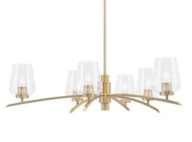 Kurve 6 Light Chandelier 7.75 x 31 Inches by Toltec 3746-NAB-210 - 3746-NAB-210
