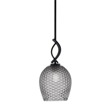 Cavella 1 Light Steel Small Pendant 15.25 Inch Tall by Toltec - 3901-MB-4902
