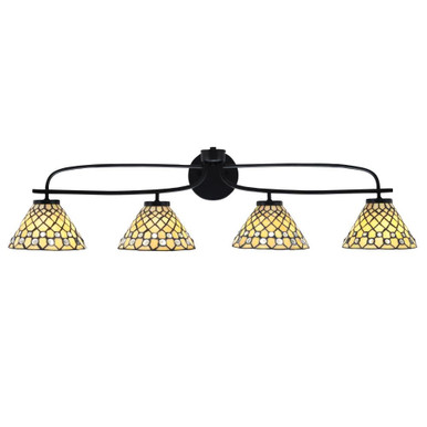 Cavella 4 Light Vanity Bar Light 39.25 Inch Length by Toltec - 3914-MB-9415