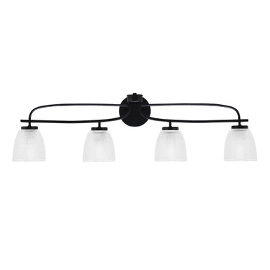Cavella 4 Light Ribbed Glass Vanity Light 36.75 In Length by Toltec - 3914-MB-500