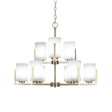Atlas 9 Light Chandelier 28 Inches Wide by 21.75 Inches High by Toltec  - 4509-NAB-3001