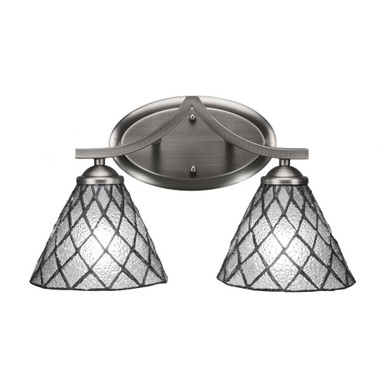 Zilo 2 Light Diamond Ice Art Glass Vanity Light by Toltec - 552-GP-9185