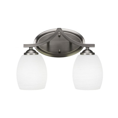Zilo 2 Light White Linen Glass Vanity Light by Toltec - 552-GP-615