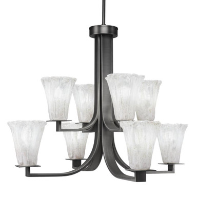 Apollo 8 Light Chandelier 23 Inches Tall and 28.75 Inches Wide by Toltec  - 578-GP-729