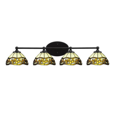 Capri 4 Light Vanity Light 7.5 Inch Tall by Toltec - 5914-MB-9975