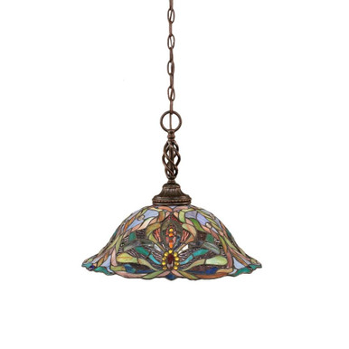 Elegante 1 Light Large Pendant 18.25 Inch Wide by Toltec - 82-DG-990