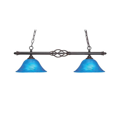 Elegante 2 Light Island 8.5 Inch Tall and 31.75 Inch Length by Toltec - 862-DG-435