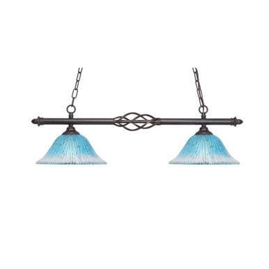 Elegante 2 Light Island 8.75 Inch Tall and 31.75 Inch Length by Toltec - 862-DG-438