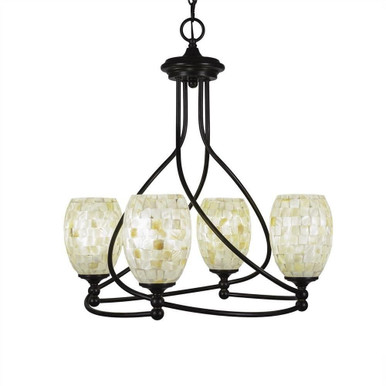 Capri 4 Light Medium Roubd Chandelier by Toltec - 904-DG-406