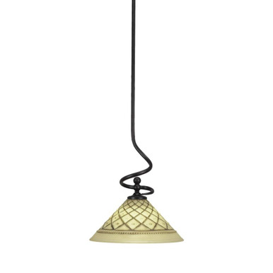 Capri 1 Light Medium Stem Hung Pendant 15.25 Inch Tall by Toltec - 901-DG-7182