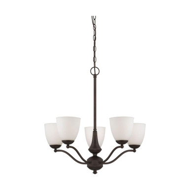 Patton 5 Light Chandelier (Arms Up) 25 Inch Wide by 25 Inch High by Nuvo - 60/5135