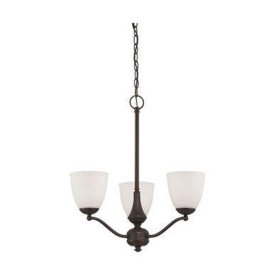 Patton 3 Light Chandelier (Arms Up) 21 Inch Wide by 23 Inch High by Nuvo  - 60/5136