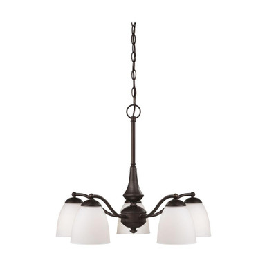 Patton 5 Light Chandelier (Arms Down) 25 Inch Wide by 20 Inch High by Nuvo - 60/5143