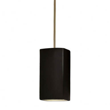 Radiance 1 Light Mini Rectangular Pendant with Rigid Stem by Justice Design - CER-6210-RIGID