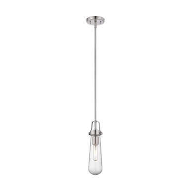 Brushed Nickel, Clear Glass 1 Light Mini Pendant by Nuvo - 60/5262