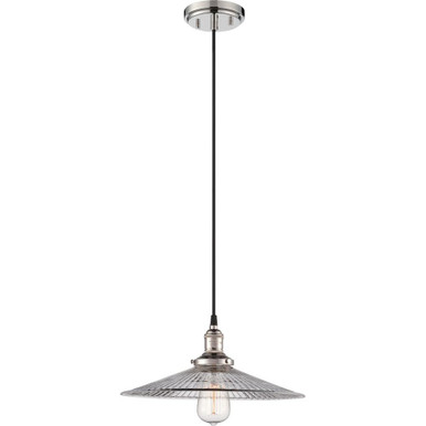 Vintage One Light Clear Ribbed Glass Medium Pendant by Nuvo - 60/5416