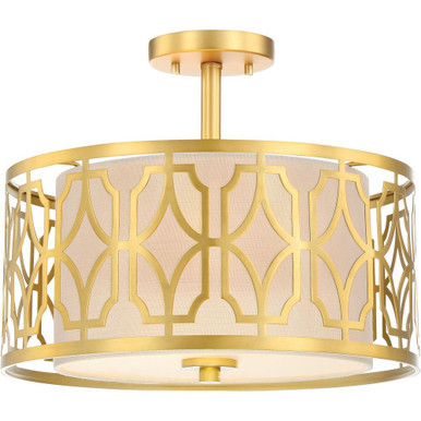 Filigree 2 Light 15 Inch Wide Semi Flush Mount by Nuvo - 60/5937