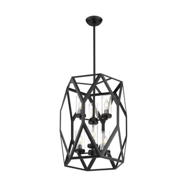 Zemi 6 Light Small Foyer Chandelier by Nuvo - 60/7306