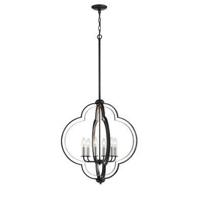 6 Light Large Pendant 74 Inch Tall by Millennium - 3476-MB/BN