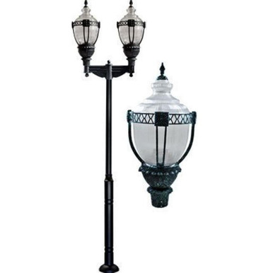 168 Inch 2 Light Clear Top Acorn Post Mount by Dabmar - GM8040-VG-INC
