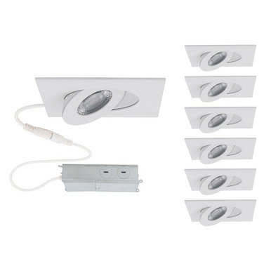 Lotos 6W 1 LED Square Adjustable Recessed Kit (Pack of 6) by WAC Limited - R2ESAR-W930-WT-6