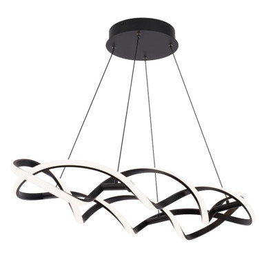 Interlace 57W 1 LED Linear Pendant 8.25 Inch and 14.75 Inch Wide by dweLED - PD-47839-BK