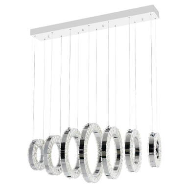 Celina LED Light Oversized Linear Chandelier by CWI - 1046P37-7-601-RC