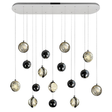 Salvador 9 LED Light Oversized Linear Chandelier by CWI - 1673P40-9-613-RC