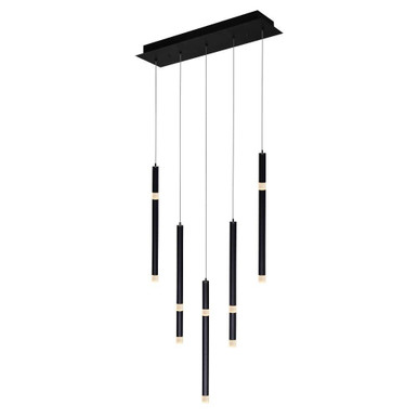 Flute 5 LED Light Medium Chandelier by CWI - 1262P22-5-101