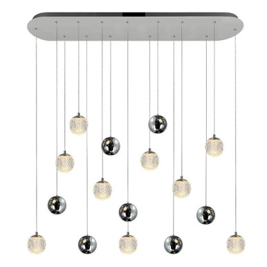 Siena 9 LED Light Oversized Linear Chandelier by CWI - 1679P40-9-601-RC