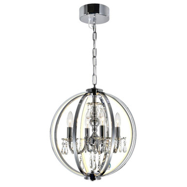 Abia 4 Light Small Chandelier by CWI - 5025P16C-4