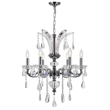 Glorious 6 Light Medium Chandelier by CWI - 2024P24C-6