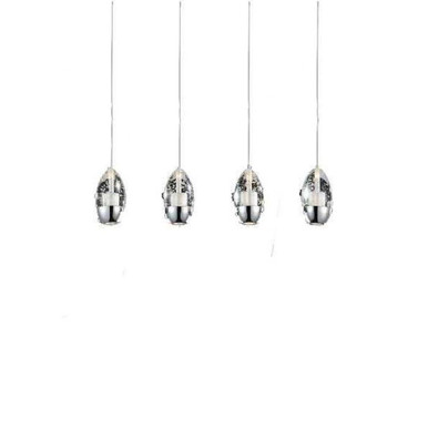 Perrier 4 Light Cluster Linear Chandelier by CWI - 5077P22C-RC