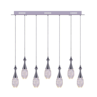 Dior 7 Light Cluster Linear Chandelier by CWI - 5110P36C-RC