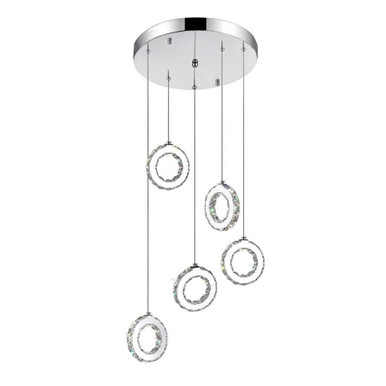 Ring 30 LED Light Small Chandelier by CWI - 5417P20ST-R